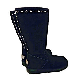 Rare western style UGG Joplin Studded Tall Black Boots Suede 9